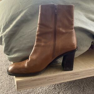 Caramel Vero Cuoio Italian Leather Square-Toed Boots
